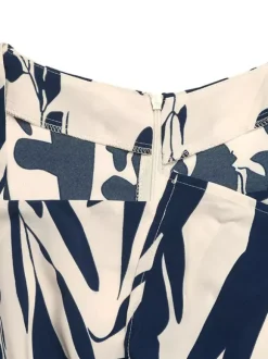 Vacation Sundress Dark Blue Block Floral Square Neck Sleeveless Flowy Boho Beach Summer Dress