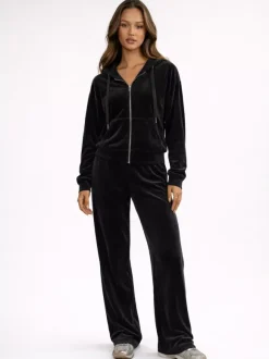 Velour Wide Leg Casual Fit Tracksuit For Women 2026
