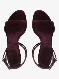 Velvet High Heel Sandals Open Toe Criss Cross Party Shoes