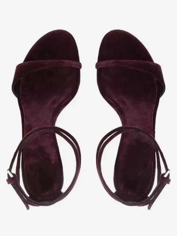 Velvet High Heel Sandals Open Toe Criss Cross Party Shoes