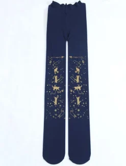 Velvet Lolita Pantyhose Star Cat Hot Stamping 600D Lolita Winter Stocking