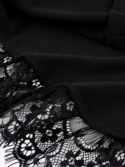 Vest Black Cami Top Straps Neck Lace Casual Backless Women Summer Camis