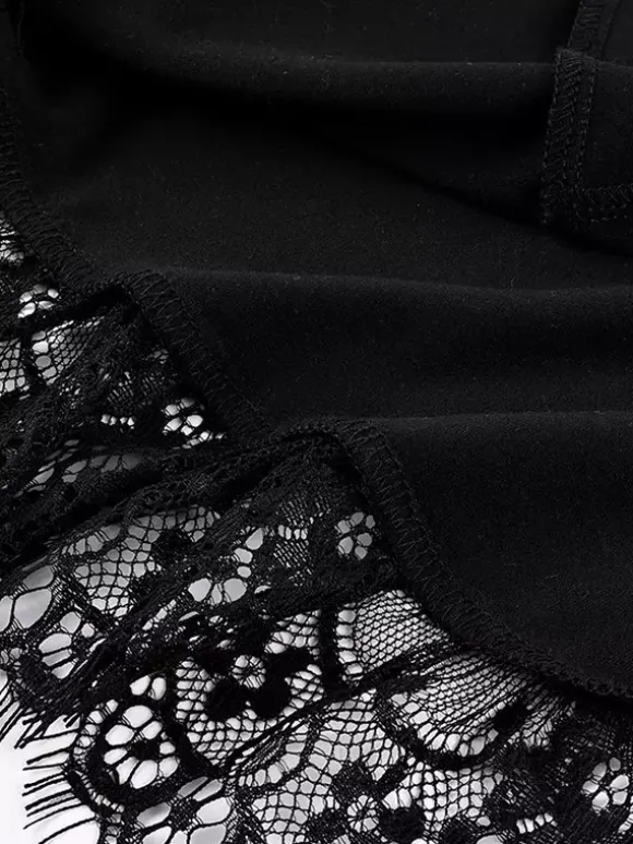 Vest Black Cami Top Straps Neck Lace Casual Backless Women Summer Camis