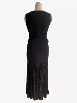 Vest Crop Top And Floral Lace Patchwork Maxi Skirt Two Piece Set For Women 2026