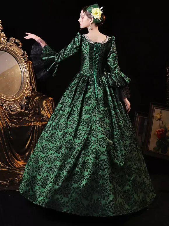 Victorian Tudor Dress Costumes Women's Marie Antoinette Costume Polyester Tunic Dress European Style 18th Century Costume