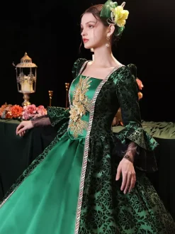 Victorian Tudor Dress Costumes Women's Marie Antoinette Costume Polyester Tunic Dress European Style 18th Century Costume
