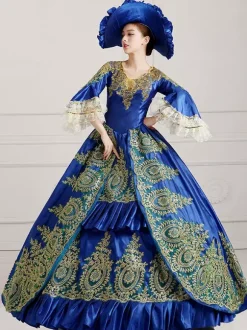 Victorian Retro Tudor Dress Costume Women's Green Baroque Masquerade Ball Gowns Royal Victoria Era Clothing Retro Costume Carnival Burgundy