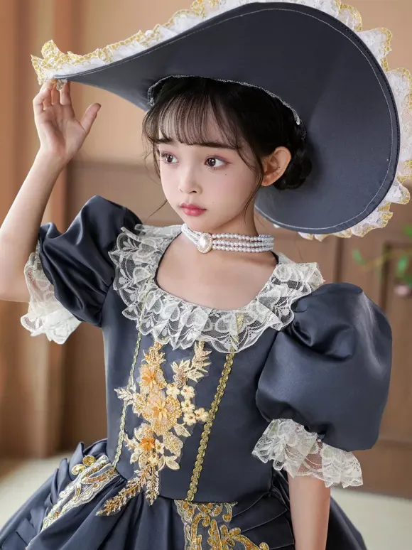 Victorian Rococo Costumes Gray Ruffles Dress Costume Party Prom Dress