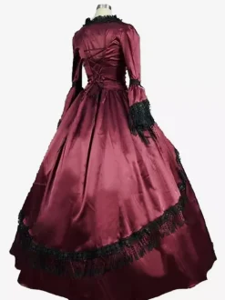 Victorian Women's Dress Color Block Polyester Vintage Women's Clothing Vintage Clothing
