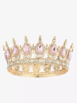 Victorian Alloy Tiaras Crown Crystal Synthetic Gemstones Womens Headwear