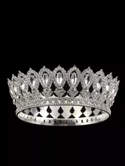 Victorian Alloy Tiaras Crown Crystal Synthetic Gemstones Womens Headwear