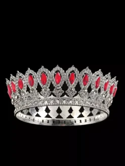 Victorian Alloy Tiaras Crown Crystal Synthetic Gemstones Womens Headwear