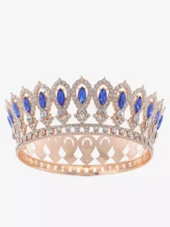 Victorian Alloy Tiaras Crown Crystal Synthetic Gemstones Womens Headwear