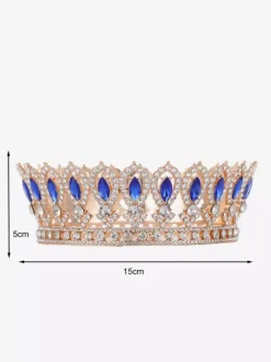 Victorian Alloy Tiaras Crown Crystal Synthetic Gemstones Womens Headwear