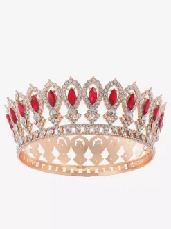 Victorian Alloy Tiaras Crown Crystal Synthetic Gemstones Womens Headwear