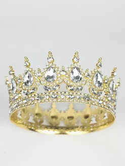 Victorian Alloy Tiaras Crown Crystal Synthetic Gemstones Womens Headwear