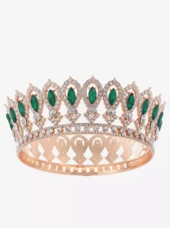 Victorian Alloy Tiaras Crown Crystal Synthetic Gemstones Womens Headwear