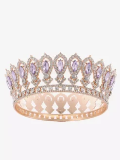 Victorian Alloy Tiaras Crown Crystal Synthetic Gemstones Womens Headwear