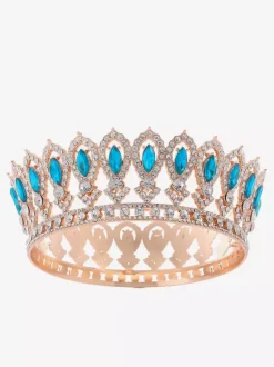 Victorian Alloy Tiaras Crown Crystal Synthetic Gemstones Womens Headwear