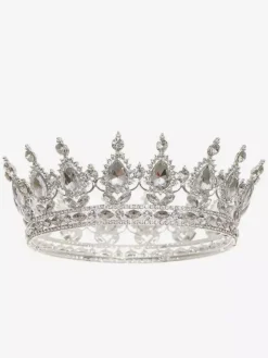 Victorian Alloy Tiaras Crown Crystal Synthetic Gemstones Womens Headwear