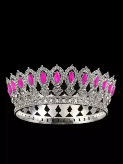 Victorian Alloy Tiaras Crown Crystal Synthetic Gemstones Womens Headwear