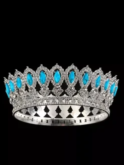 Victorian Alloy Tiaras Crown Crystal Synthetic Gemstones Womens Headwear