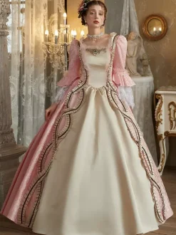 VictorianDress Pink Costumes Women's Jacquard Polyester Dress Marie Antoinette Costume Vintage Clothing