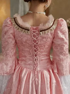 VictorianDress Pink Costumes Women's Jacquard Polyester Dress Marie Antoinette Costume Vintage Clothing