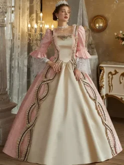 VictorianDress Pink Costumes Women's Jacquard Polyester Dress Marie Antoinette Costume Vintage Clothing