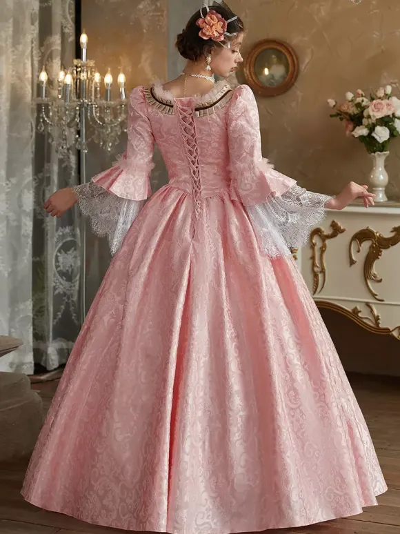 VictorianDress Pink Costumes Women's Jacquard Polyester Dress Marie Antoinette Costume Vintage Clothing