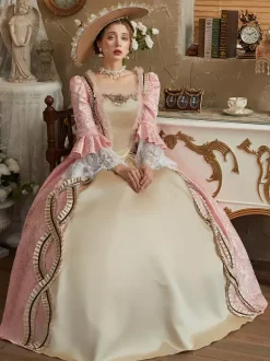 VictorianDress Pink Costumes Women's Jacquard Polyester Dress Marie Antoinette Costume Vintage Clothing