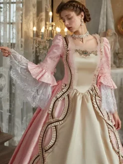 VictorianDress Pink Costumes Women's Jacquard Polyester Dress Marie Antoinette Costume Vintage Clothing