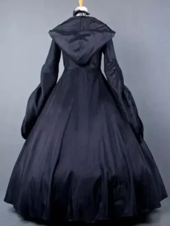 Victorian Dress Poplin Long Sleeves Witch Dress Costume Burgundy