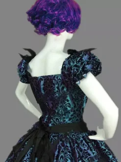 Victorian Retro Tudor Dress Costumes Women's Blue Marie Antoinette Short Sleeves Ball gown Victorian Era Style Set Masquerade Vintage Dress