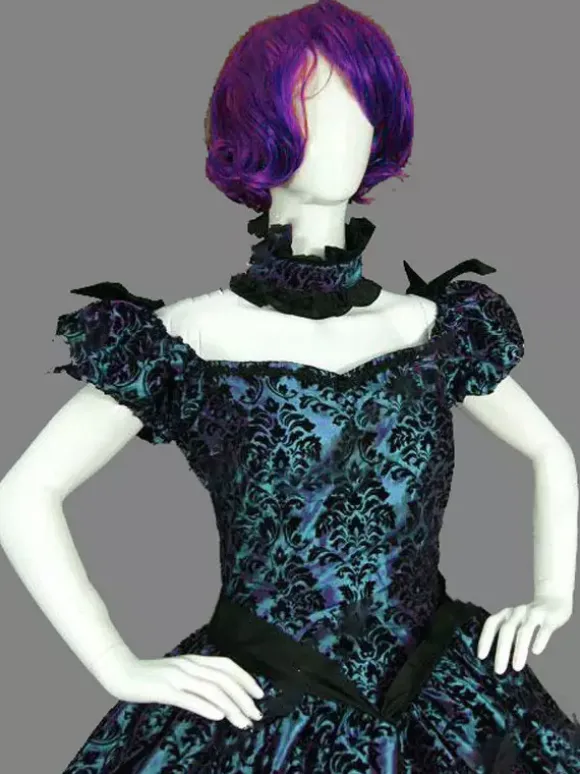 Victorian Retro Tudor Dress Costumes Women's Blue Marie Antoinette Short Sleeves Ball gown Victorian Era Style Set Masquerade Vintage Dress