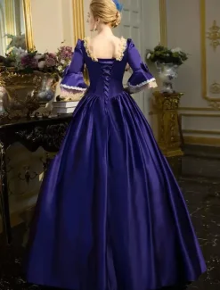 Victorian Retro Tudor Dress Costume Women's Retro Baroque Costume Lace Embroidered Tunic Lace Up Ball Gown Victorian era Clothing Retro Tudor Dress Costumes Dress Carnival