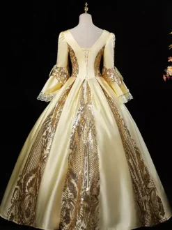 Victorian Rococo Costumes Dress Red Marie Antoinette Costume Ball Gown Burgundy