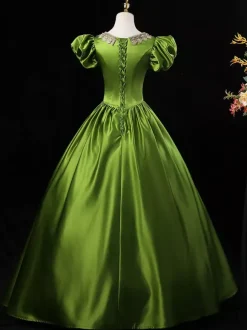 Victorian Rococo Costumes Dress Royal Blue Marie Antoinette Short Slvess Costume Burgundy