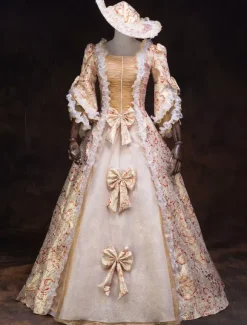 Victorian Rococo Retro Tudor Dress Costume Red Ball Gowns Ruffles Dress