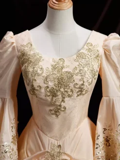 Victorian Tudor Dress Ruffle Flare Half Sleeves Dress Marie Antoinette Costume