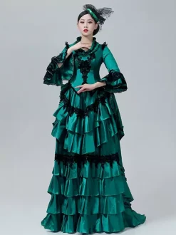 Victorian Women's Bustle Dress Ball Gown High-waisted Basquine Retro Vintage Dress