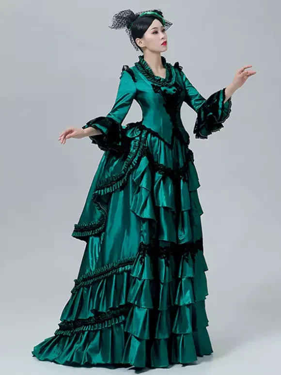 Victorian Women's Bustle Dress Ball Gown High-waisted Basquine Retro Vintage Dress