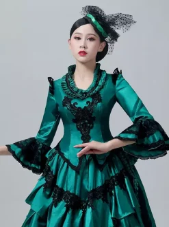 Victorian Women's Bustle Dress Ball Gown High-waisted Basquine Retro Vintage Dress