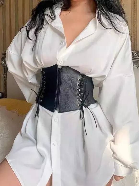 Vintage Clothing Vintage Corset Vintage Women's Clothing Black Lace up Corset Adult's Women's Chic