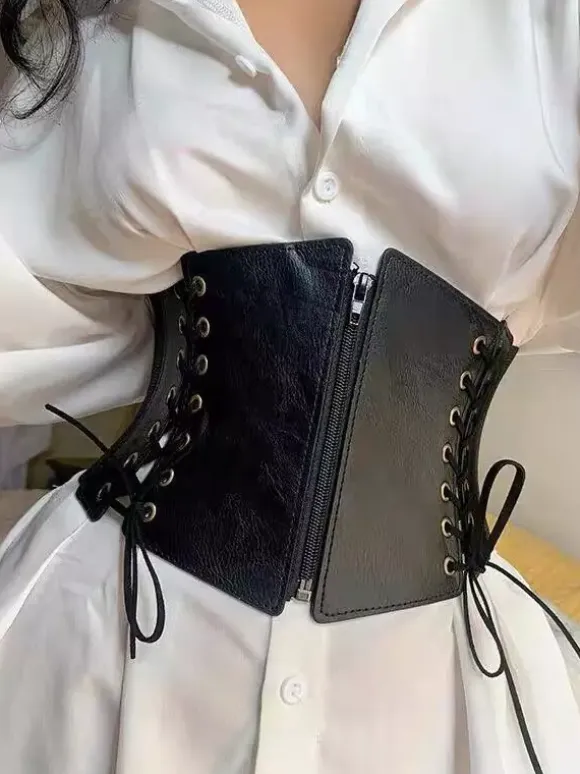 Vintage Clothing Vintage Corset Vintage Women's Clothing Black Lace up Corset Adult's Women's Chic