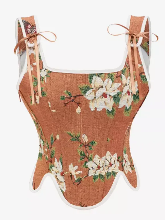 Vintage Corset Vintage Women's Clothing Polyester Ribbons Polyester