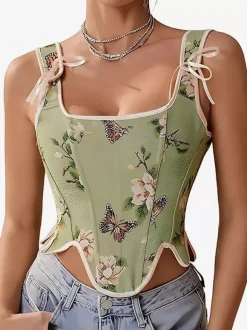 Vintage Corset Vintage Women's Clothing Polyester Ribbons Polyester