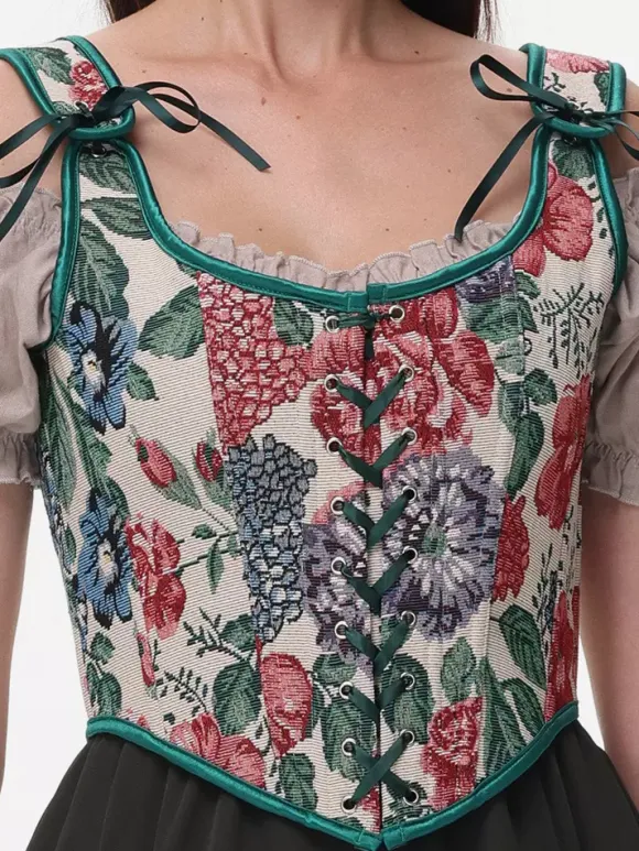 Vintage Corset Vintage Women's Clothing Polyester Ruffles