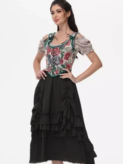 Vintage Corset Vintage Women's Clothing Polyester Ruffles