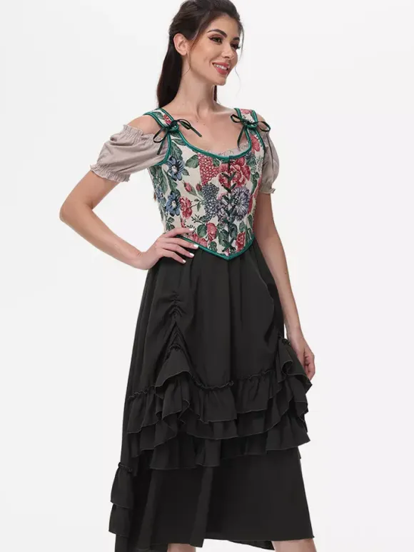 Vintage Corset Vintage Women's Clothing Polyester Ruffles